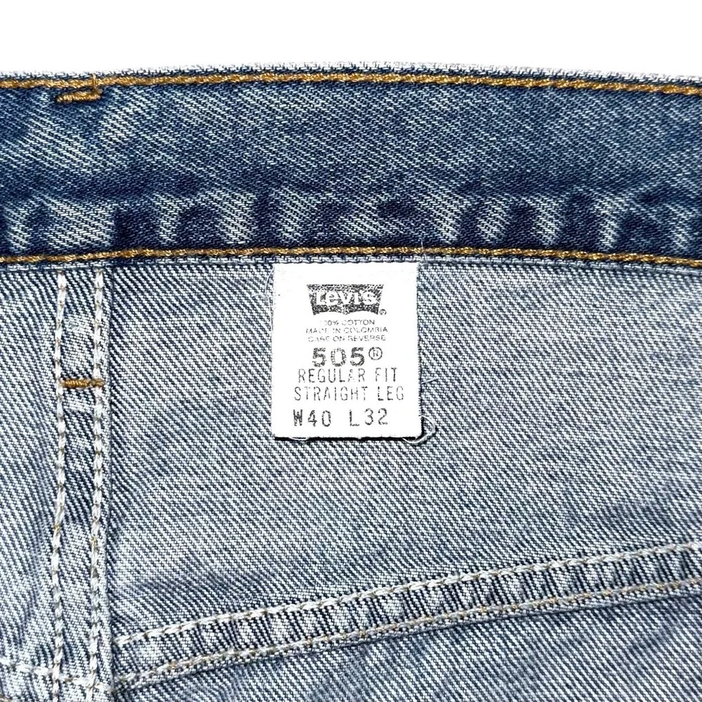 Vintage LEVIS Jeans Men 40x32 Denim Y2K 505 Regular Fit Straight Leg Zipper‎ Fly